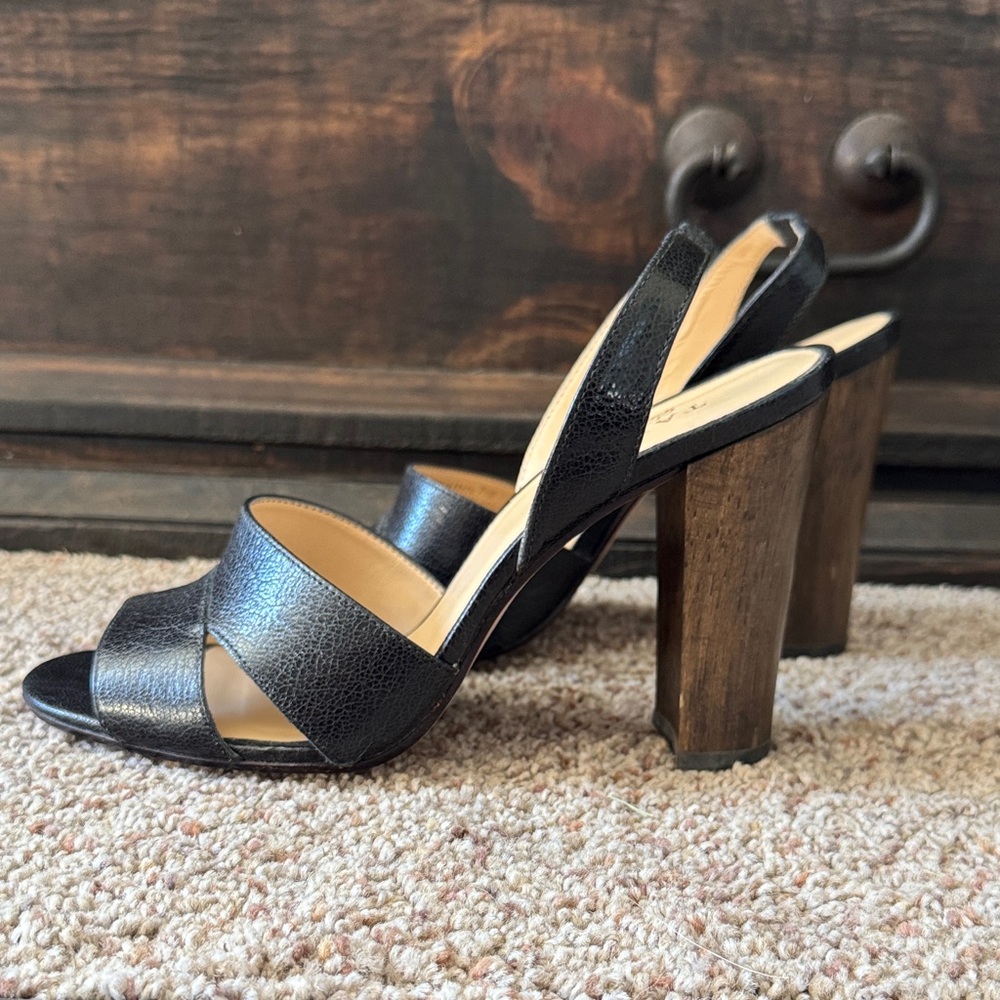 Talbots Black Open-Toe Heels - Picture 4 of 11